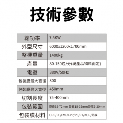 全自動往復式理料包裝機